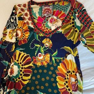 Johnny Was Multicolor Floral Blouse